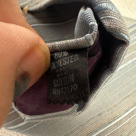 Grey Striped Mens Necktie By Club Room Silk Polyester Blend - Picture 2 of 3